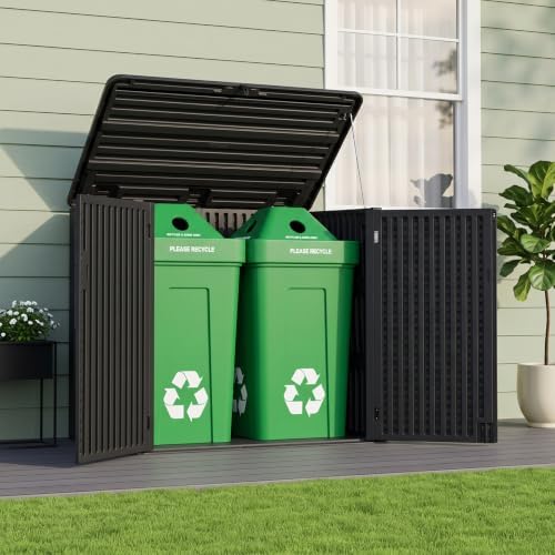 Mrosaa 48Cu.ft Outdoor Storage Cabinet.Waterproof Horizontal Storage Sheds