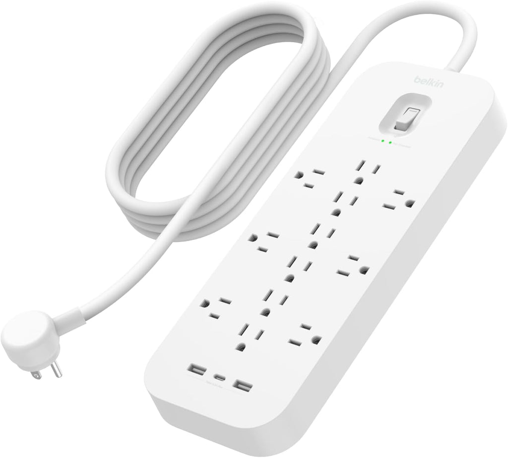 Belkin 12-Outlet Surge Protector Power Strip w/ 12 AC Outlets, 2 USB-A Ports