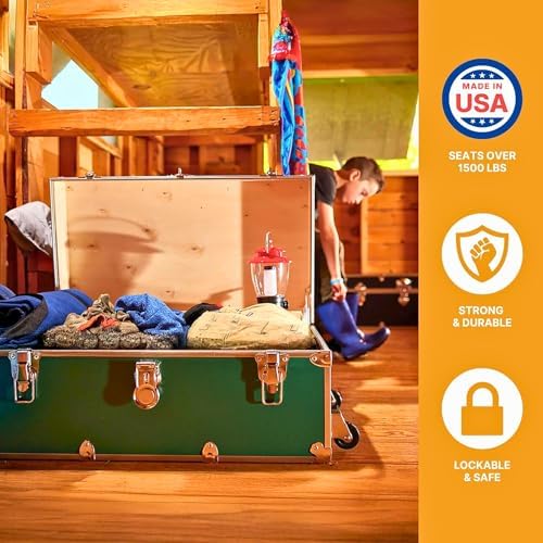 Rhino Classic Camp & College Trunk with Wheels, Footlocker, Dorm Storage