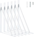 HOME MASTER HARDWARE 16x10 Inch Heavy Duty Shelf Brackets, White 6 Pack | 600lbs Capacity, Reinforced Metal L Supports with Screws, Garage Storage/Workshop Shelves/Basement and DIY Projects