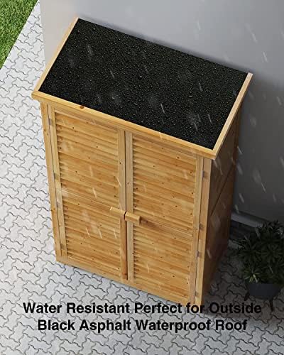 Bealife 63.2" Outdoor Storage Cabinet with Double Doors - Natural