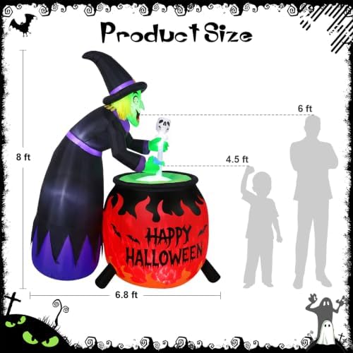 Luxspire 8FT Halloween Inflatable Outdoor, Halloween Witch Inflatables