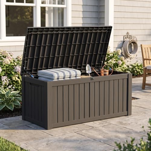 Outdoor Storage Box,150 Gallon Waterproof Deck Box [Upgraded 3.0]
