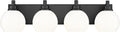 METWET Bathroom Light Fixtures, 4 Light Matte Black Vanity Light, 26 Inch