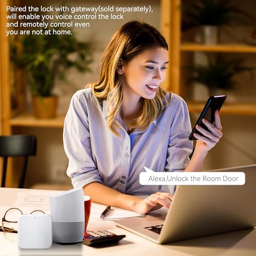 BEBASIA Smart Fingerprint Door Lock with Handle Set, Full App Control