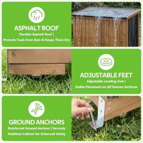 66-Inch Outdoor Storage Cabinet with 3 Adjustable Shelves