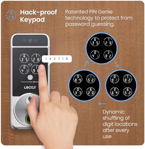 Lockly Visage Zeno Series Smart Lock with Facial Recognition, Fingerprint