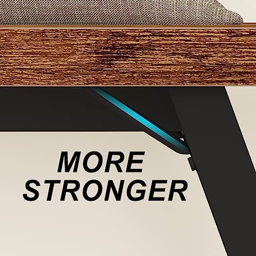 LVB Rustic Entryway Bench with Storage, Hallway Bench for Entryway, 47 in