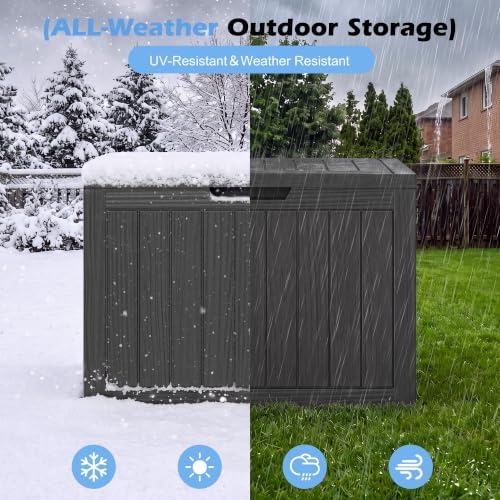 Outdoor Storage Box Waterproof, 45 Gallon Deck Box for Patio Storage