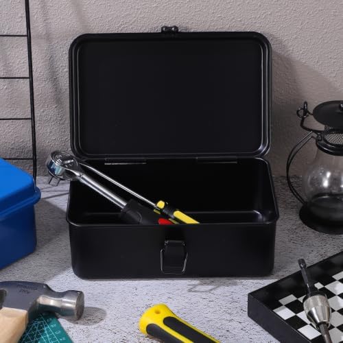 DOITOOL Metal Tool Boxes, 2 Pcs Portable Mini Storage Cases with Latches