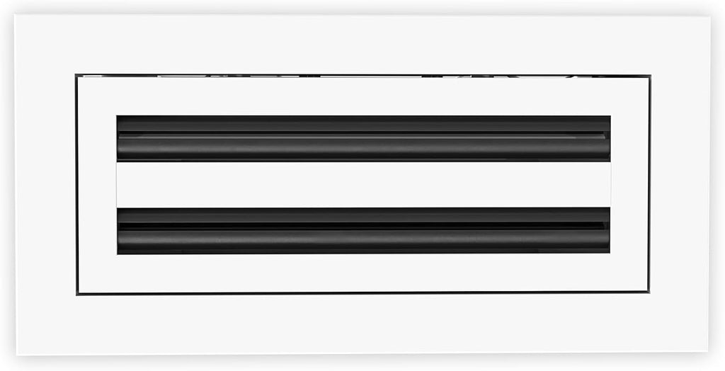 QuietCool 10x4 Modern Design AC Grille - Aluminum White - Air Vent - Linear Slot Diffuser - Register Grille for Heating and Cooling - Compatible with Ceiling, Wall, or Floor Registers