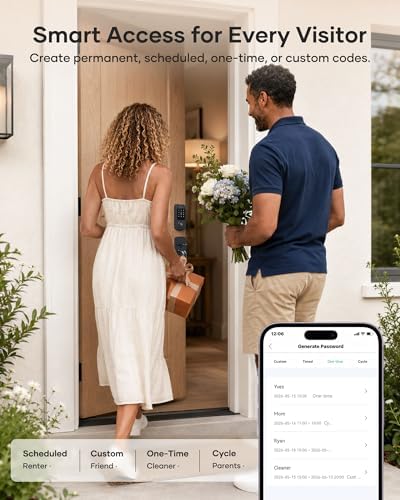 Wi-Fi Smart Front Door Lock Set, Keyless Entry Deadbolt Handle