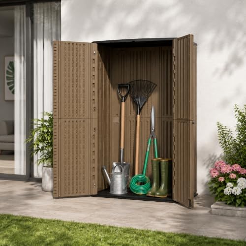 ADDOK 66 Cu.Ft Outdoor Storage Shed,Resin Storage Cabinet with Floor
