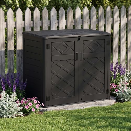 Mrosaa 48Cu.ft Outdoor Storage Cabinet.Waterproof Horizontal Storage Sheds