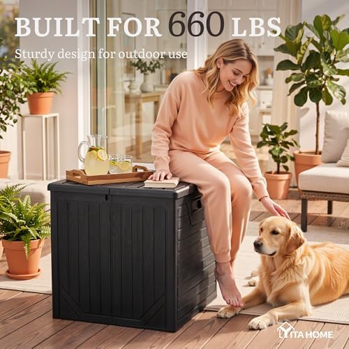 YITAHOME 150 Gallon Large Outdoor Storage Box w/Double Wall