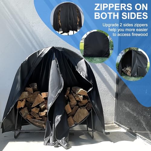 Firewood Round Rack Cover, 40" Outside Log Hoop Cover Wood Pile Rain Covers