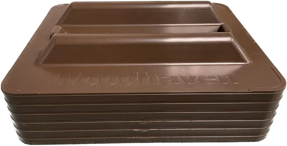woodhaven firewood rack support bases brown - made, side view