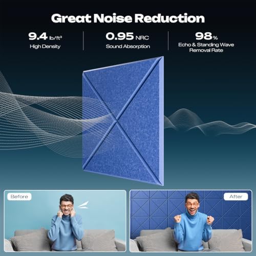 sonicism 22 pack x-lined acoustic panels, close-up detail
