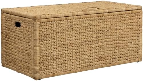 eHemco Water Hyacinth Bedding Storage Trunk, Natural, 42x20x18.5
