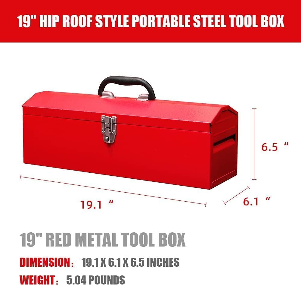 portable tool box, 19in metal tool box, ideal shown in use