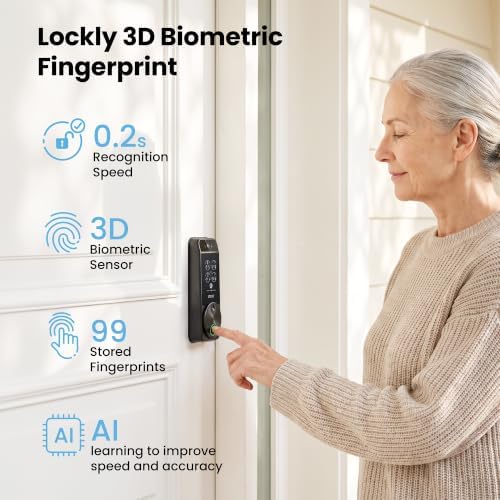 Lockly Visage Zeno Series Smart Lock with Facial Recognition, Fingerprint