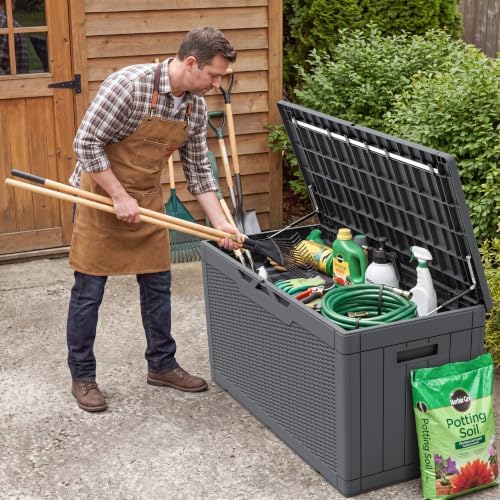 Flamaker Outdoor Storage Box 100 Gallon Waterproof Resin Deck Box