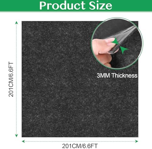 ToLanbbt Outdoor Storage Shed Floor Mat, 6.6 x 6.6 FT Waterproof Carport Mat, Washable Furniture Pad with Non Slip Backing for Dust, Oil, Protection, Storage Shed Not Included