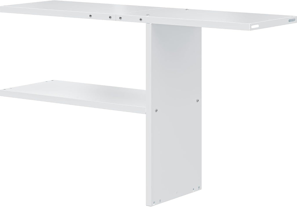 YITAHOME 30 Cuft Metal Storage Shed Shelf, Space-Saving Waterproof Shelf for Horizontal Storage Sheds,Waterproof for Garden, Patio, Garage, Easy Assembly,45.6" L X 13.2" W X 29.2" H, White