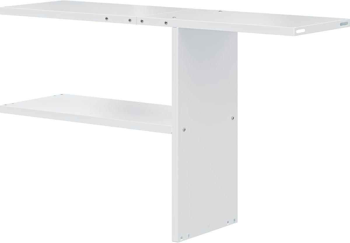 YITAHOME 30 Cuft Metal Storage Shed Shelf, Space-Saving Waterproof Shelf for Horizontal Storage Sheds,Waterproof for Garden, Patio, Garage, Easy Assembly,45.6" L X 13.2" W X 29.2" H, White