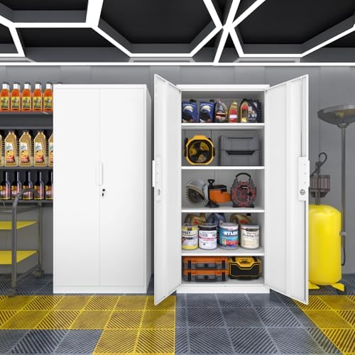 71" Garage Storage Cabinet, White