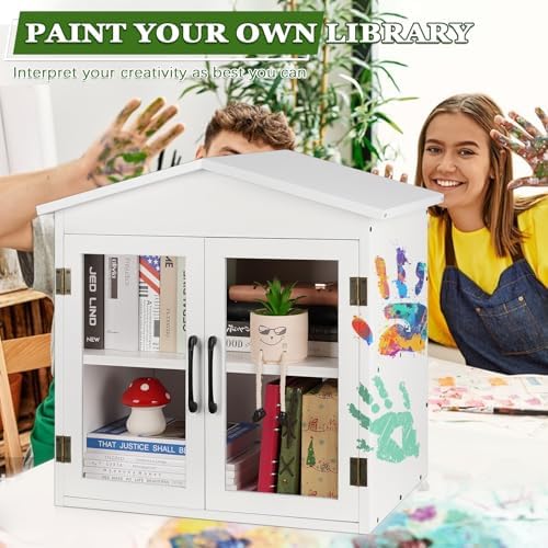2-Tier Outdoor Library Outdoor Book Box Storage, 20x14x21 Inch