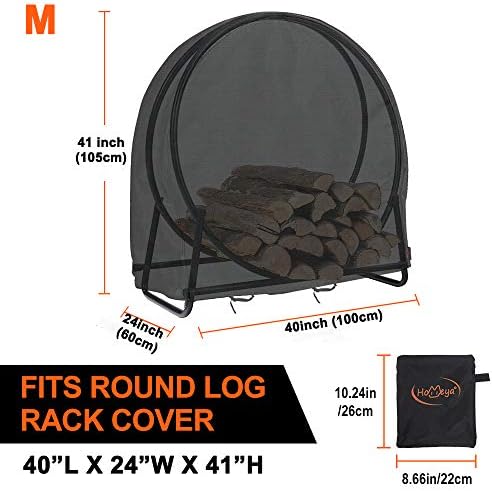 Firewood Round Rack Cover, 40" Outside Log Hoop Cover Wood Pile Rain Covers