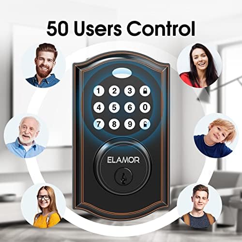M19 Keyless Entry Door Lock with Keypads, Smart Deadbolt Lock ORB
