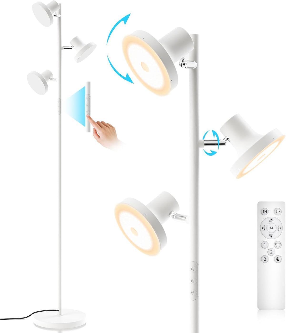 SIBRILLE 36W LED Tree Floor Lamp, Modern Dimmable Standing Lamp