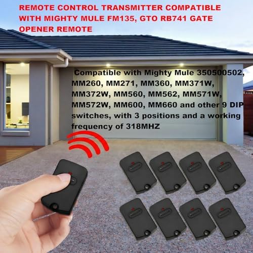 Kingdder 8 Pcs Gate Opener Remote Compatible with Mighty Mule RB741