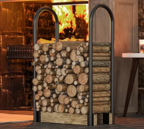 Fire Beauty Adjustable Firewood Rack, Indoor Outdoor Log Holder Storage