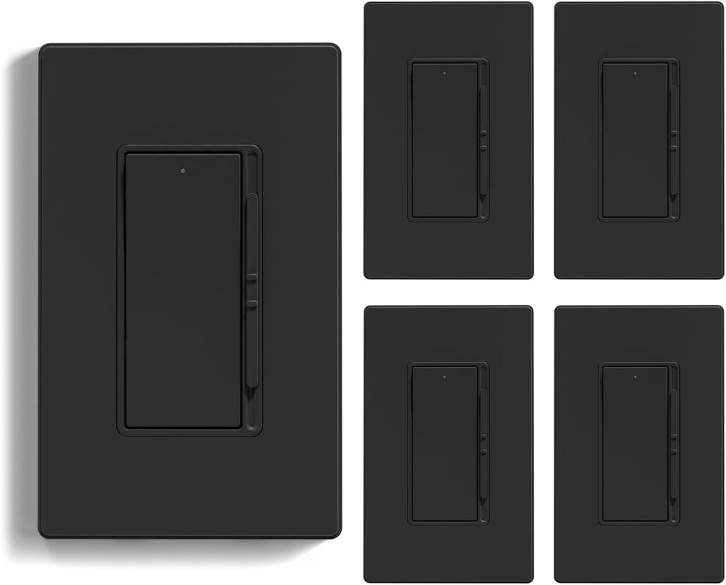 ELEGRP Dimmer Light Switch for 300W Dimmable LED/CFL Lights and 600W INC/HAL (5 Pack)