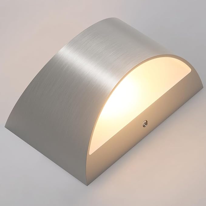 Aipsun Nickel Modern LED Wall Sconce Hardwired Indoor Wall Lights 1 Pack Up and