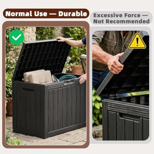 ROJIK 55 Gal Waterproof Deck Box Durable Outdoor Storage Box