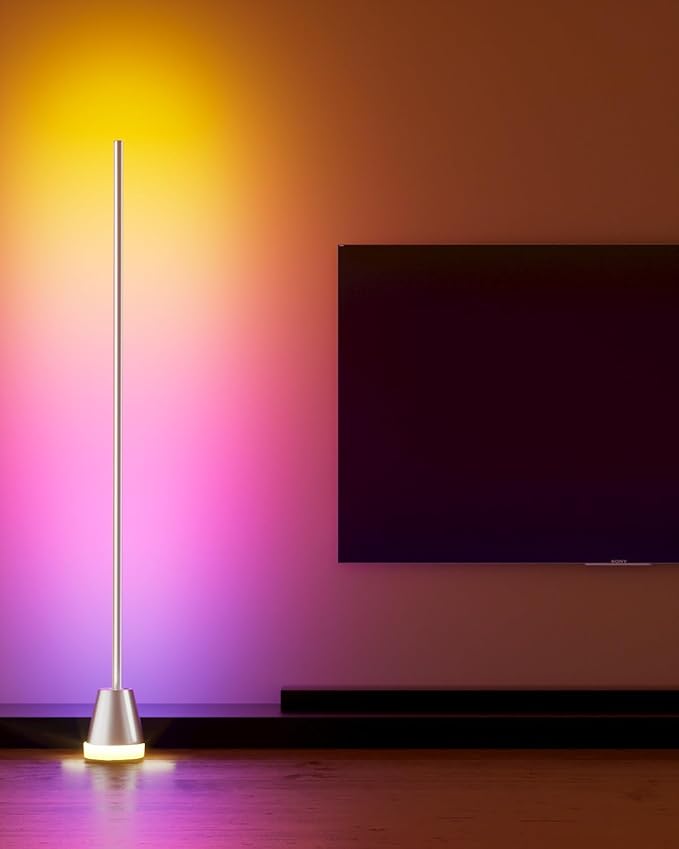 Keepsmile Smart RGB LED Corner Floor Lamp, Bright Standing Lamps