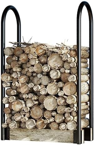 Fire Beauty Adjustable Firewood Rack, Indoor Outdoor Log Holder Storage