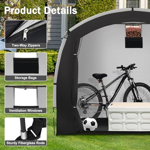 Bike Storage Shed Tent Waterproof Outdoor Easy Setup Portable XL