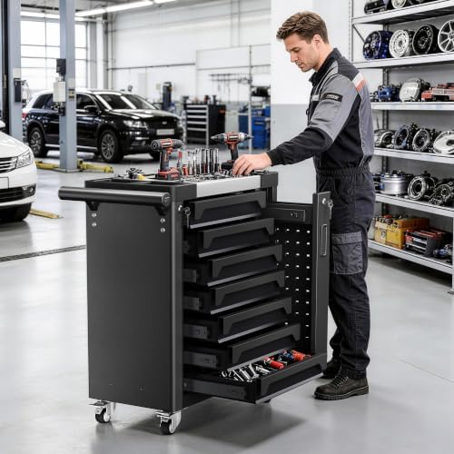 7 Drawer Rolling Tool Chest, Side Drawer