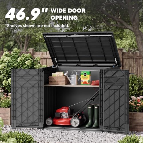 Large Outdoor Storage Shed, Heavy Duty Weatherproof Storage Cabinet