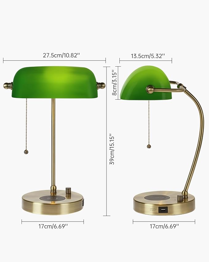 Newrays Green Glass Bankers Desk Lamp