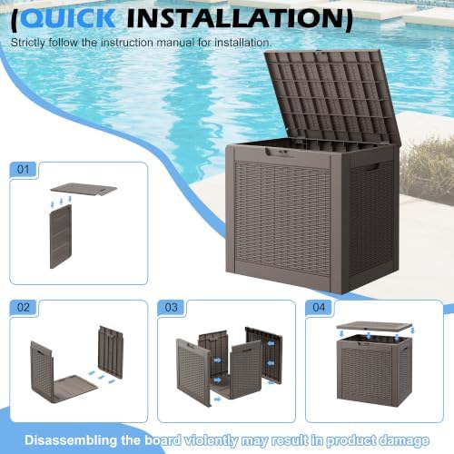Outdoor Storage Box Waterproof, 30 Gallon Deck Box for Patio Storage