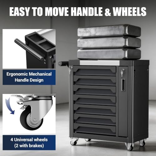 7 Drawer Rolling Tool Chest, Side Drawer