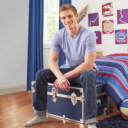 Rhino Large Essential Trunk with Wheels, Camp Footlocker, Dorm Storage