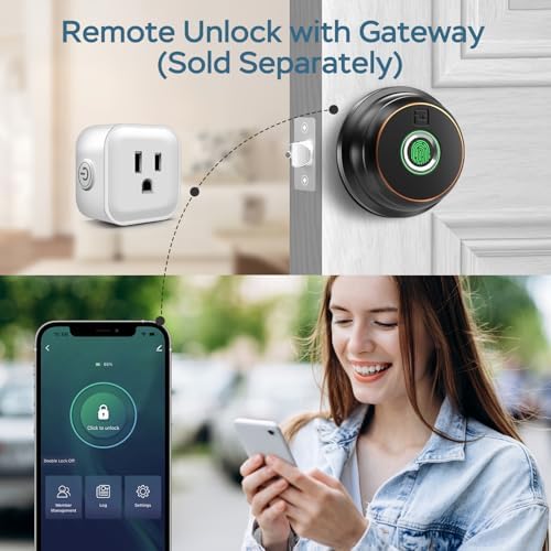 GeekTale Fingerprint Deadbolt with App, Smart Deadbolt Lock