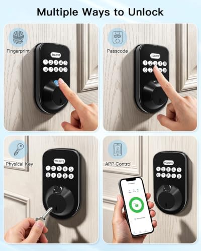 TOLOYE WiFi Keyless Entry Smart Lock Fingerprint Deadbolt for Front Door